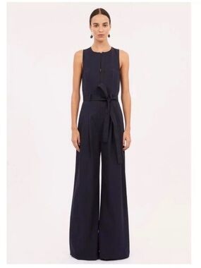 Ulla Johnson Marin Jumpsuit Size 2 Washed Blue Wide Leg Belted Utility